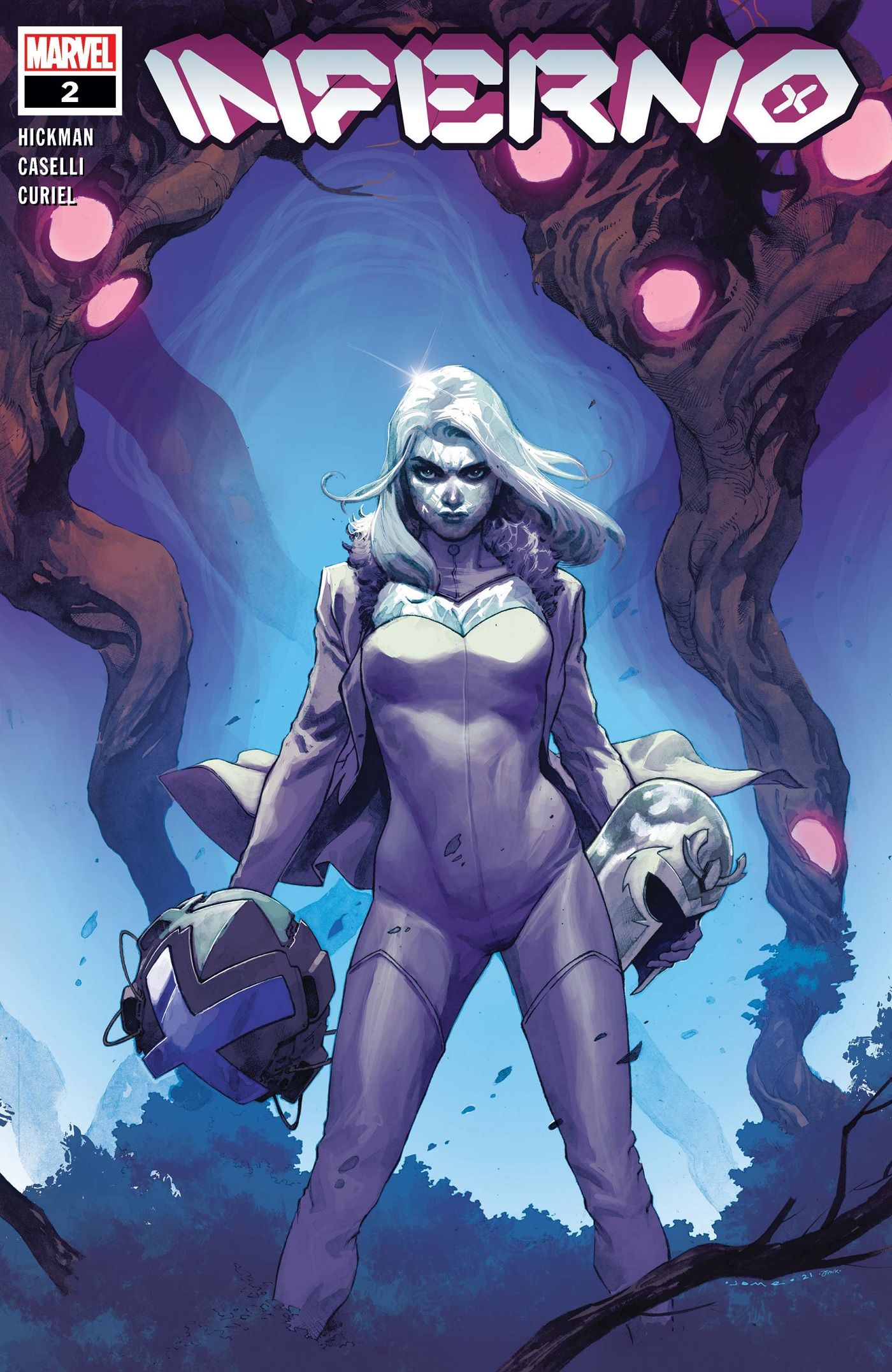 Emma Frost on the cover to X-Men Inferno 2 by Jerome Opena