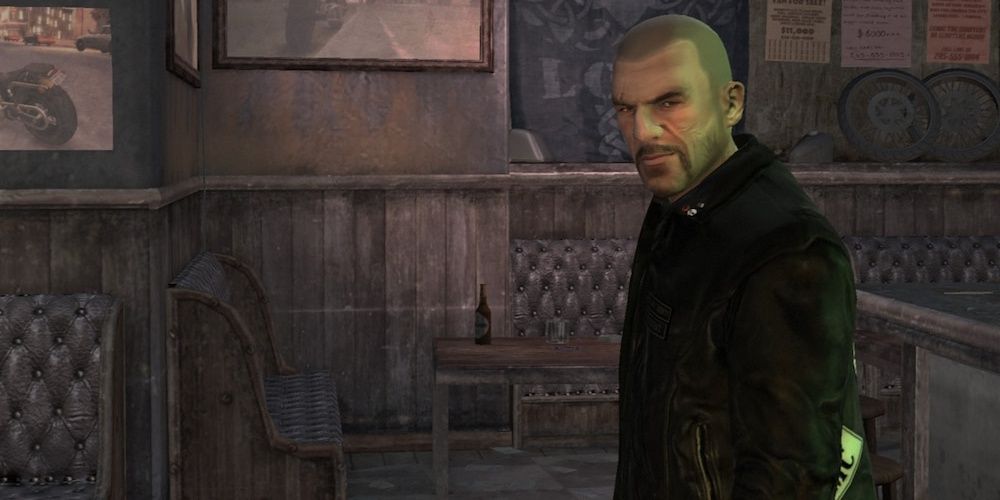Johnny From GTA The Lost And The Damned Smirking In Bar