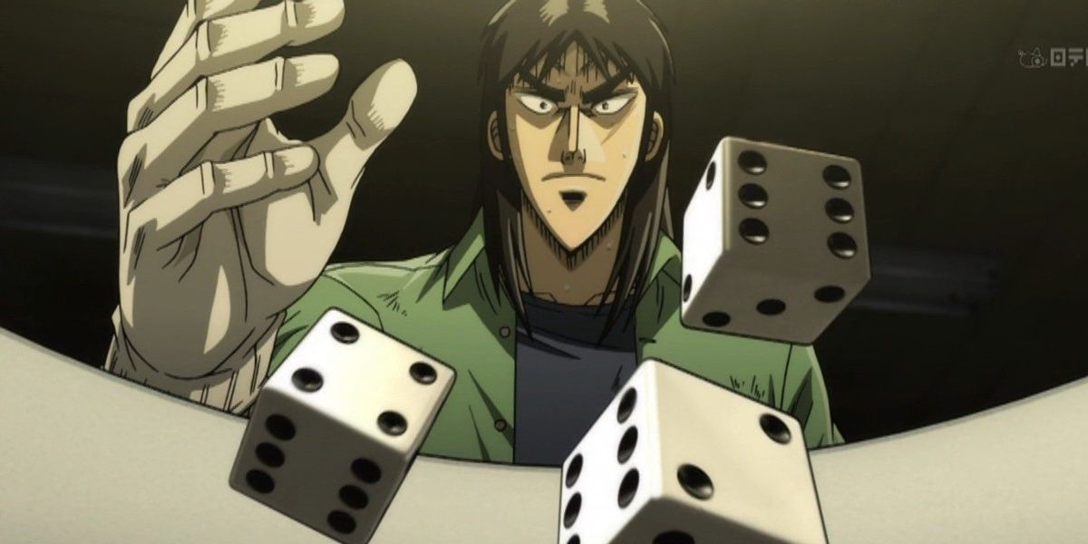 Kaiji playing a variation of the dice game called Cee-lo