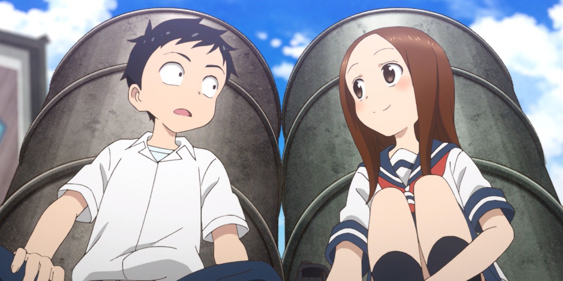 Takagi and Nishikata on the roof