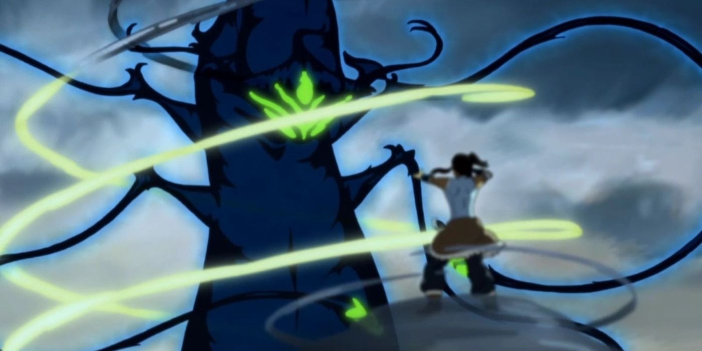 korra trying purification on a corrupted spirit