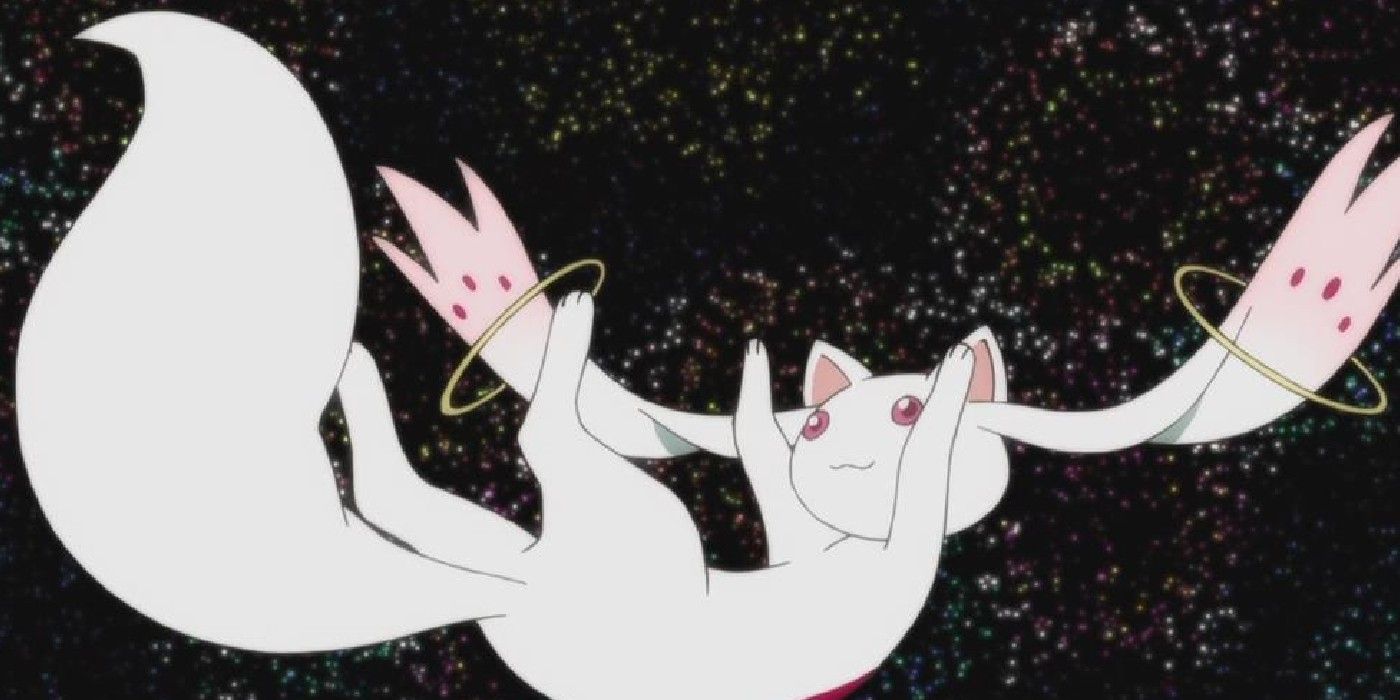 Kyubey Gets Thrown Into The Void In Puella Magi Madoka Magica