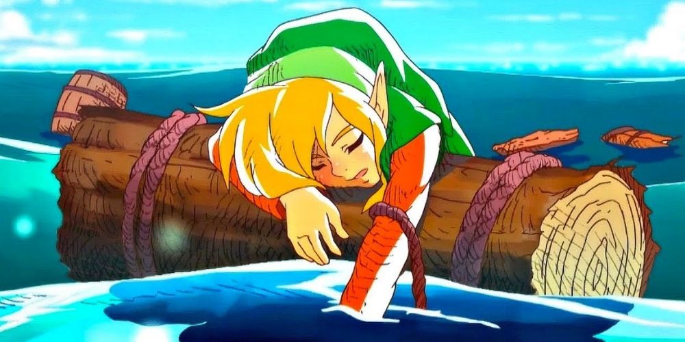 Link's Awakening Ending, Link drifting to sea