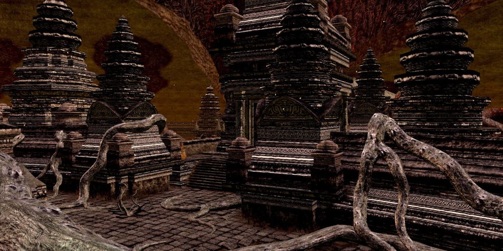 The ruins of Lost Izalith from Dark Souls
