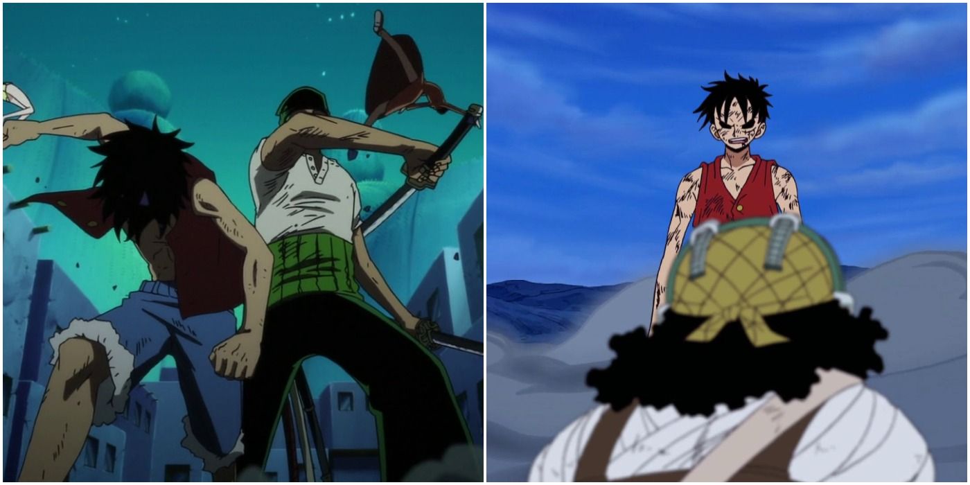 Luffy vs usopp and zoro