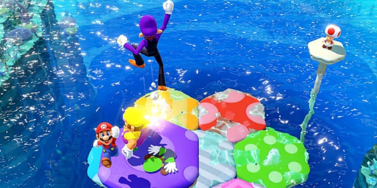 O jogador de computador ganhando um minijogo em Mario Party