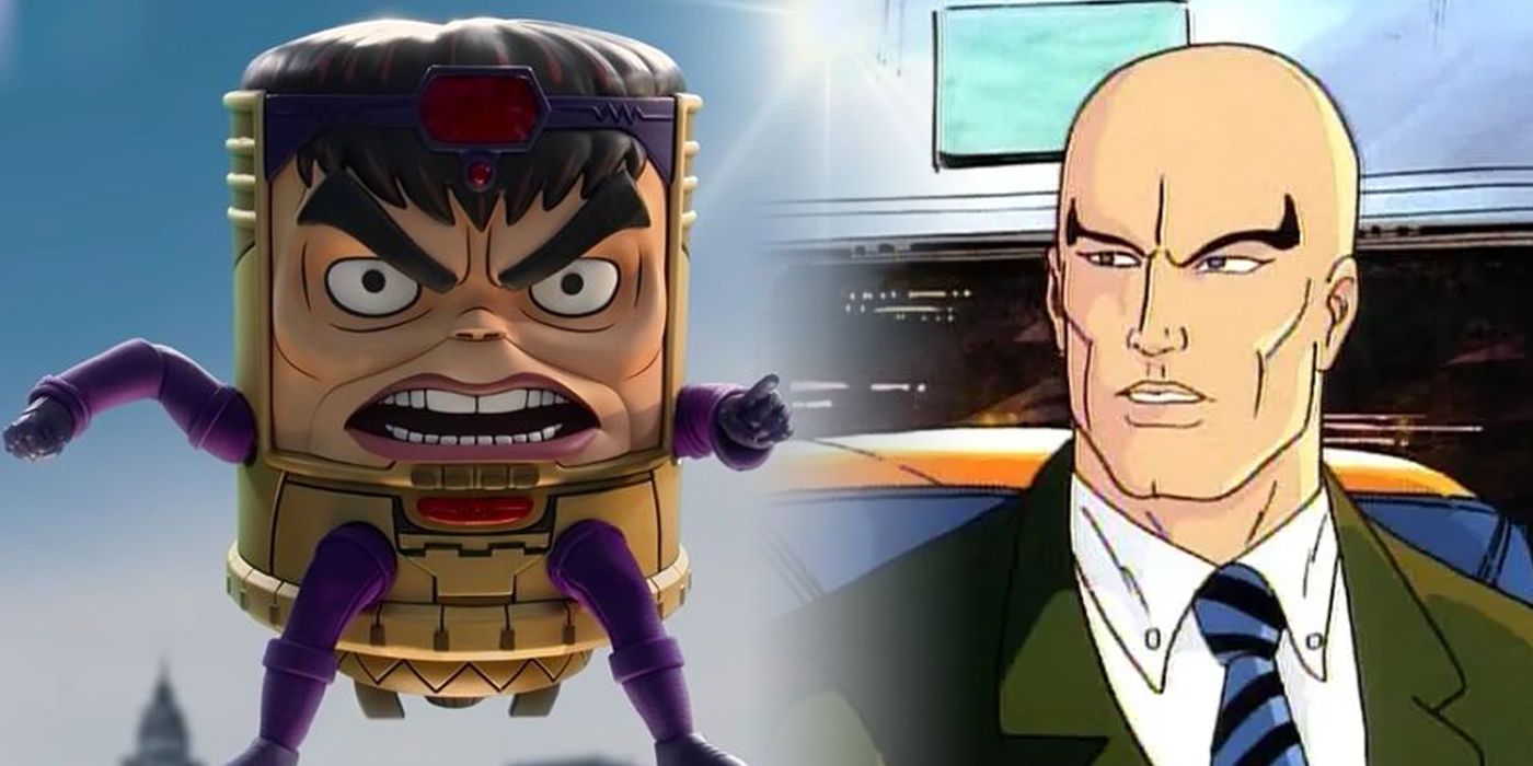 Animated versions of M.O.D.O.K. and Professor X split image