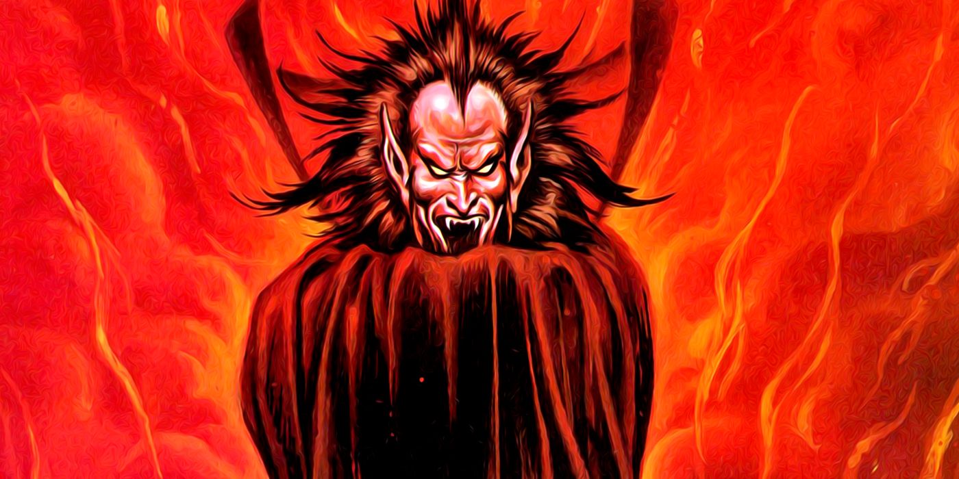 Marvel's Mephisto laughing in hellfire