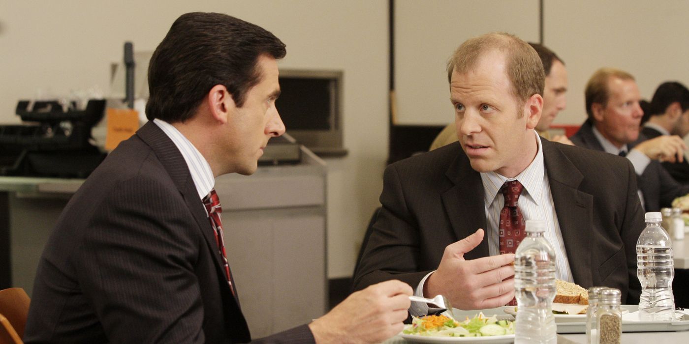 Michael Scott and Toby eating lunch together