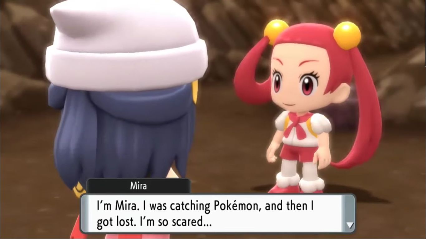 Screenshot of Mira from Pokémon Brilliant Diamond and Shining Pear.
