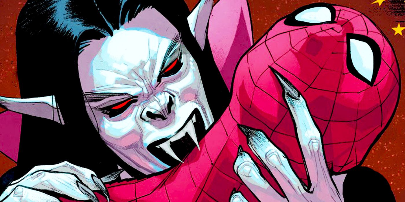 Morbius bites Spider-Man