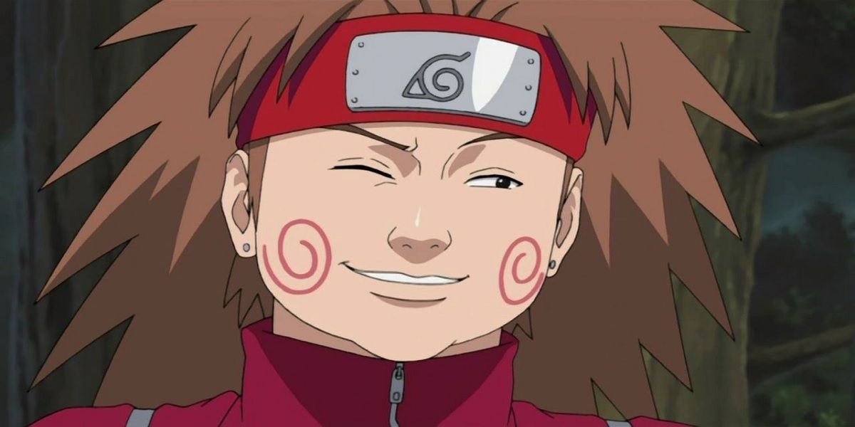 Choji Akamichi winks in Naruto Shippuden.