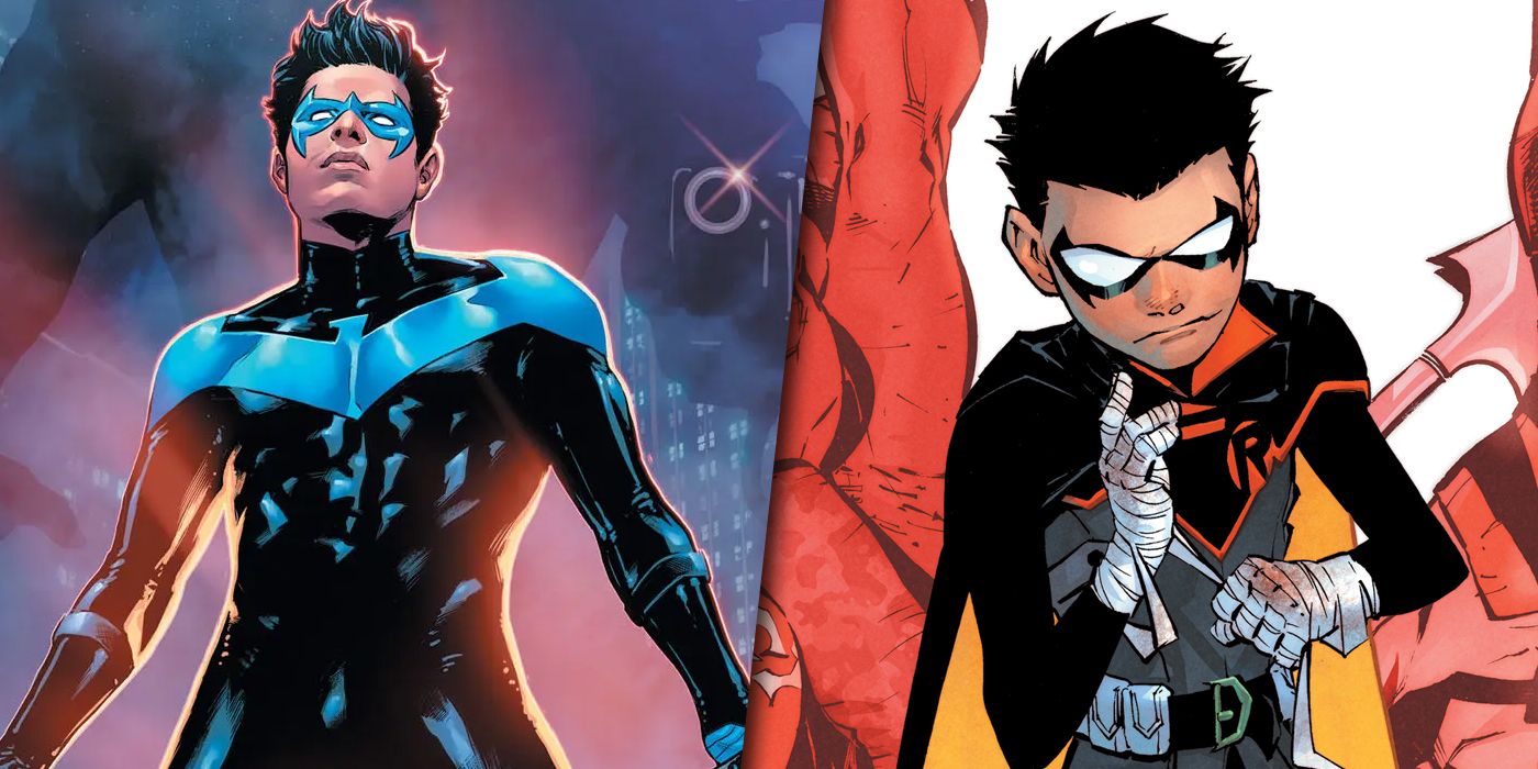 Nightwing and Robin split image