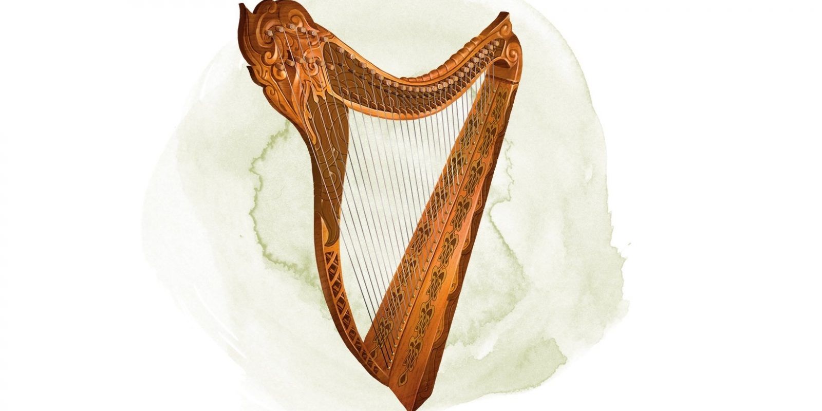 The image shows the Ollamh Harp from the DnD dungeon Master's Guide