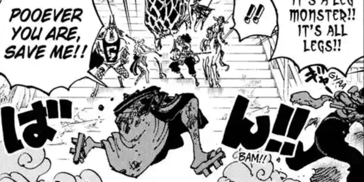 Kin'emon's legs running around on their own in One Piece Chapter 1030