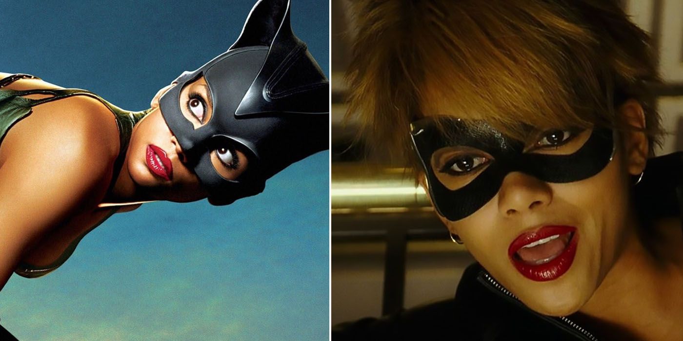 Catwoman DC Movie Split Feature Image Halle Berry As Catwoman