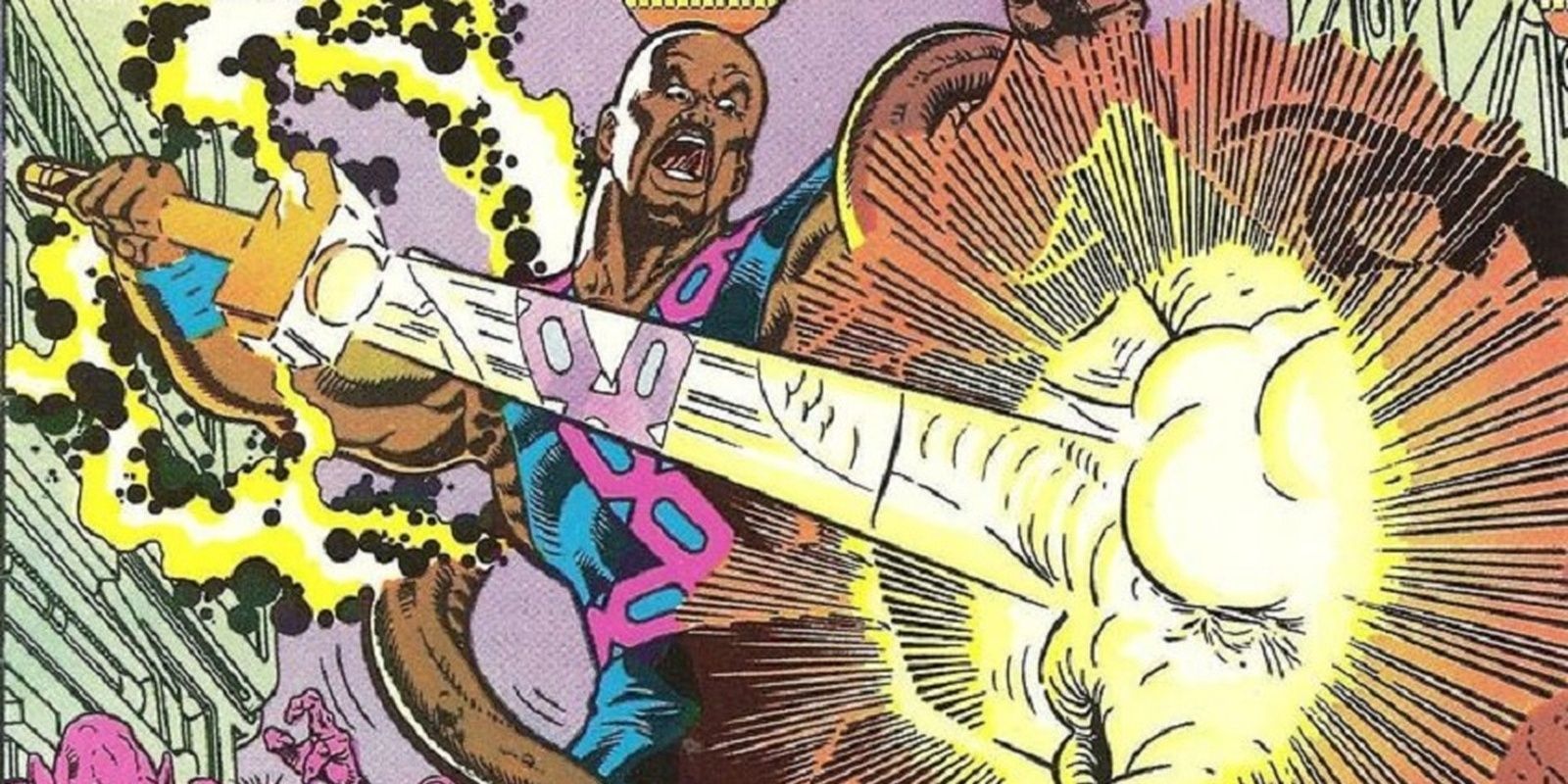 Phaestos shooting energy from his hammer in Marvel Comics