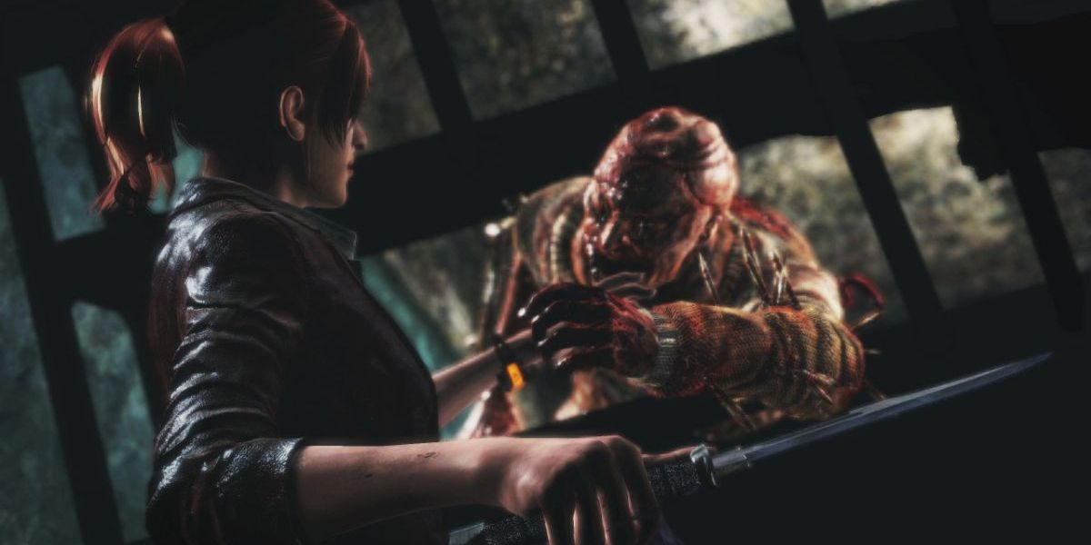 Claire Redfield being attacked in Resident Evil Revelations 2