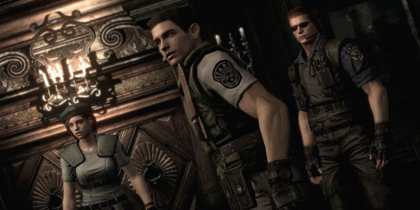 Jill Valentine, Chris Redfield, and Albert Wesker from Resident Evil