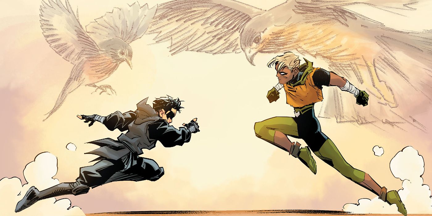 Damian Wayne and Connor Hawke fight in the final round of the Lazarus Tournament.