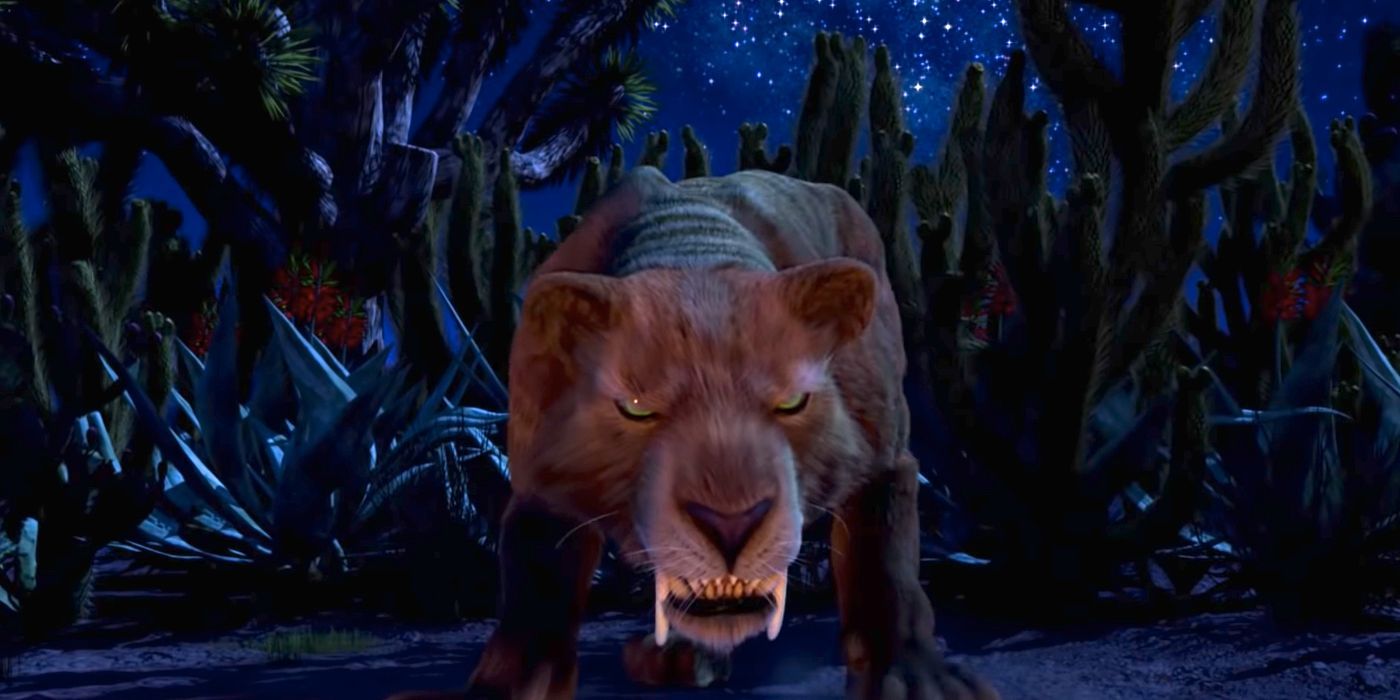 A sabre tooth tiger appears in Season 4 of Jurassic World: Camp Cretaceous