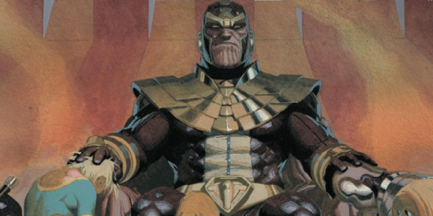 Thanos taking the throne in Eternals issue 7