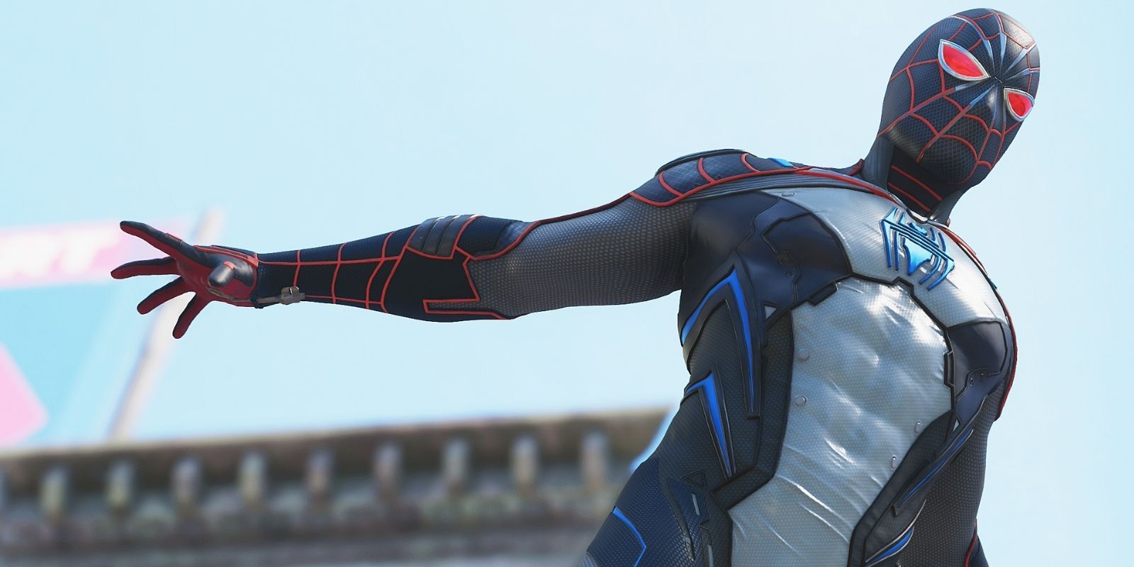 Spider-Man in his Secret Wars outfit as seen in Marvel's Avengers