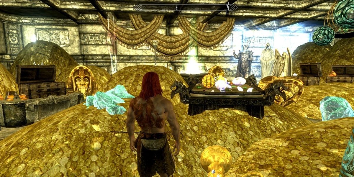 Skyrim hoard of gold in a basement