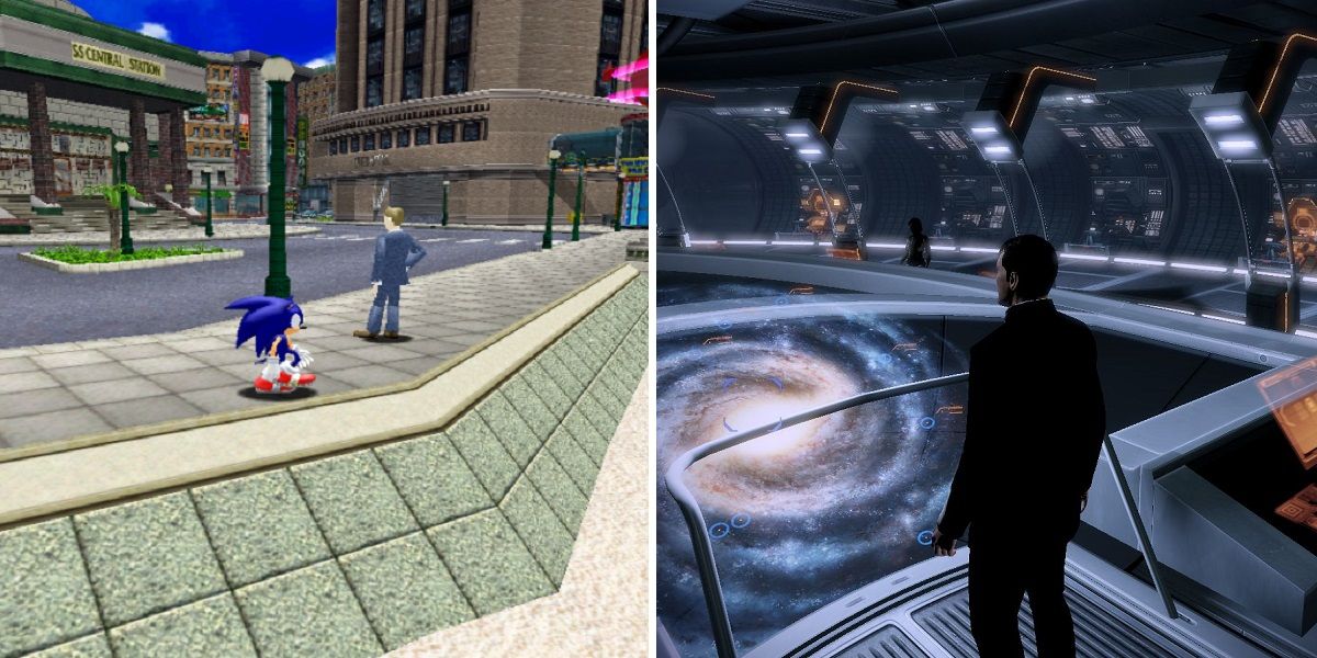 The hub areas for Sonic Adventure and Mass Effect