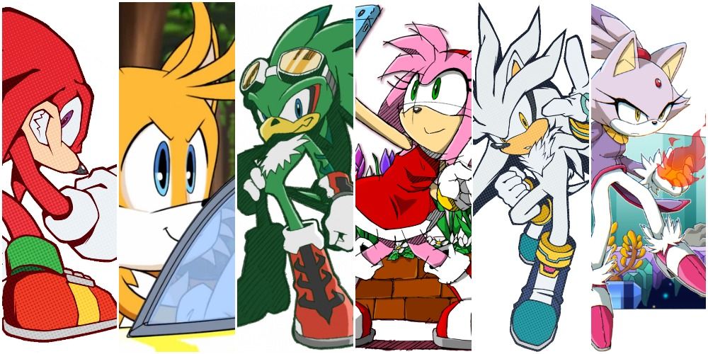 Knuckles, Tails, Jet, Amy, Silver, and Blaze from Sonic