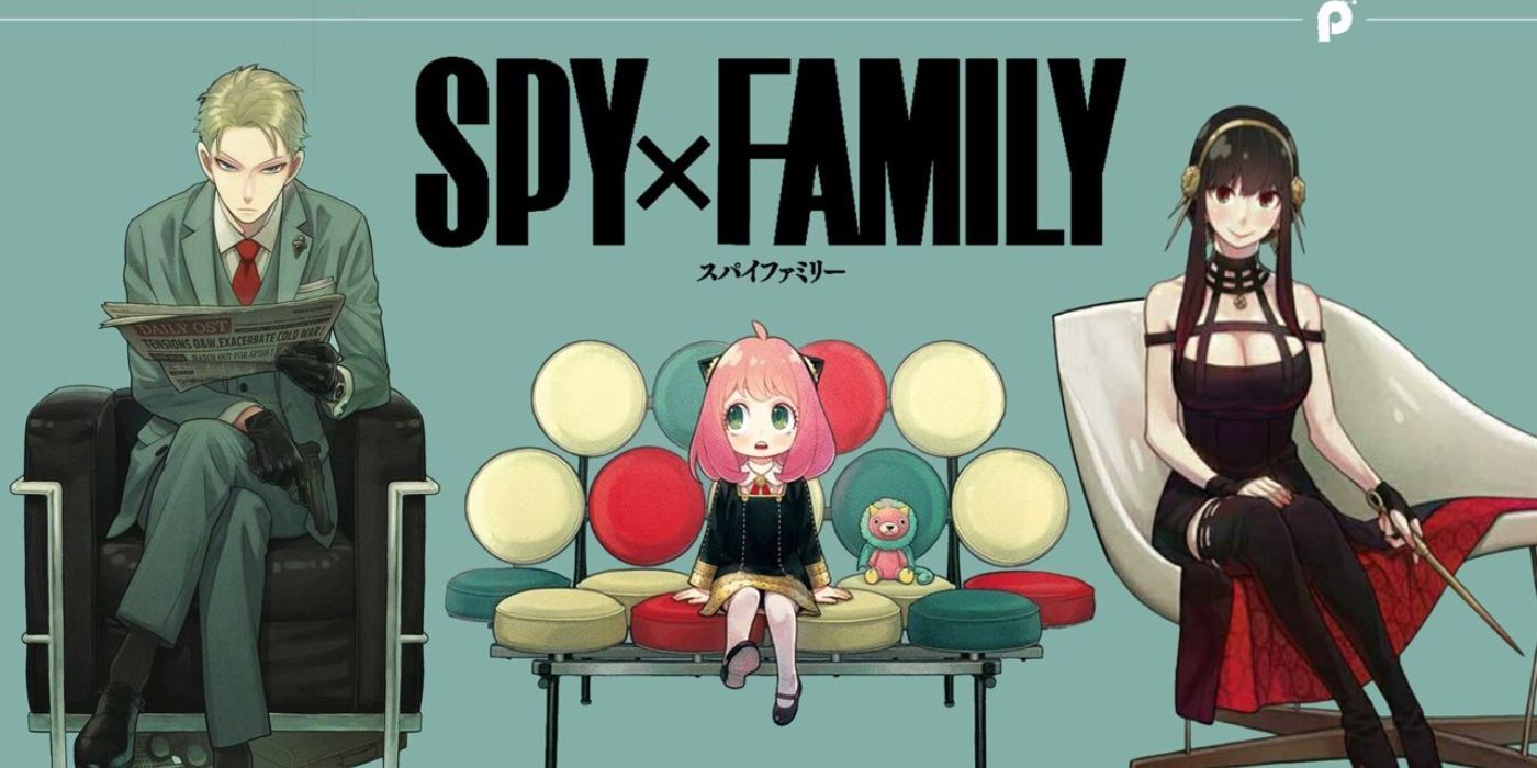 Spy X Family Manga Cover featuring the main cast seated