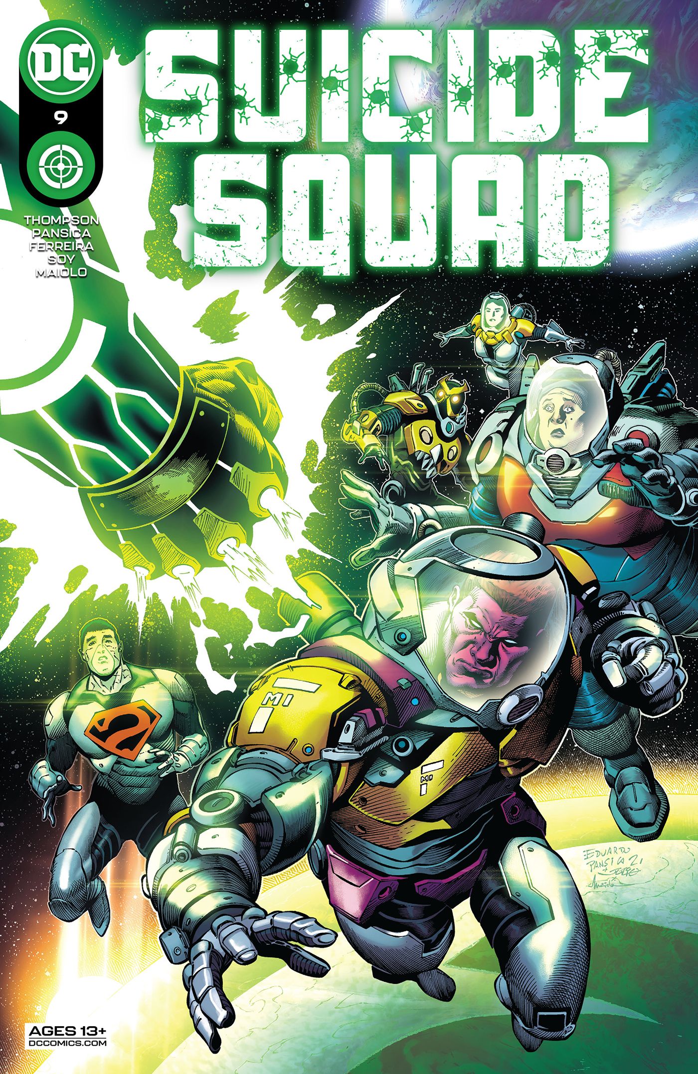 The Suicide Squad goes to space on the cover for Issue #9.
