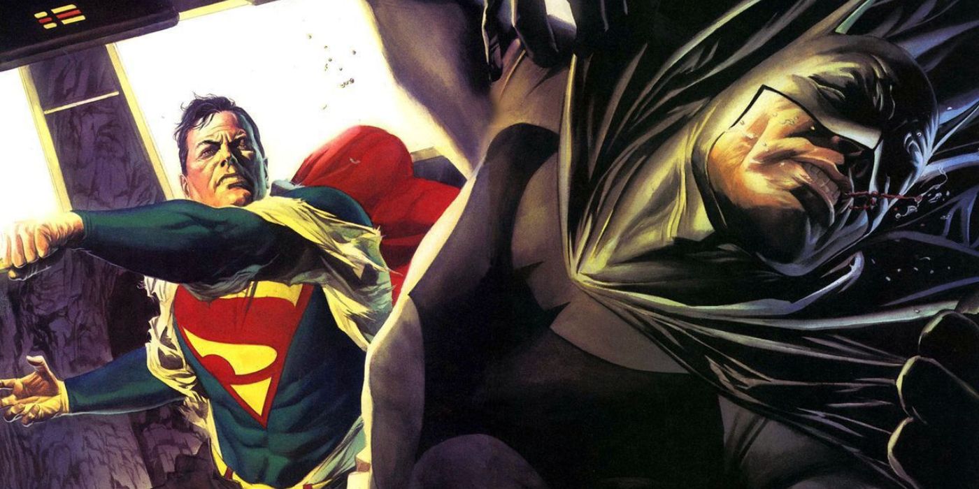 Superman Beats Up Batman - Alex Ross.