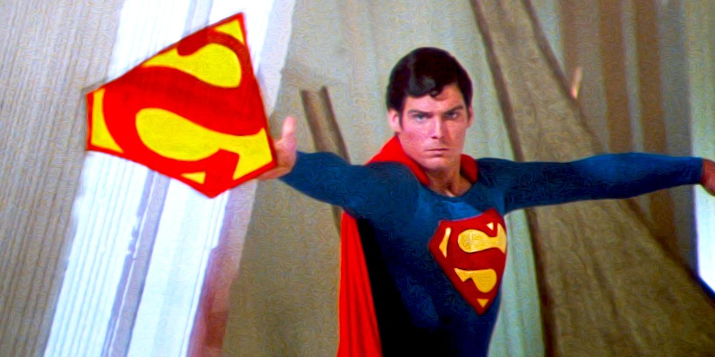 Superman throwing his S-Shield in Superman II