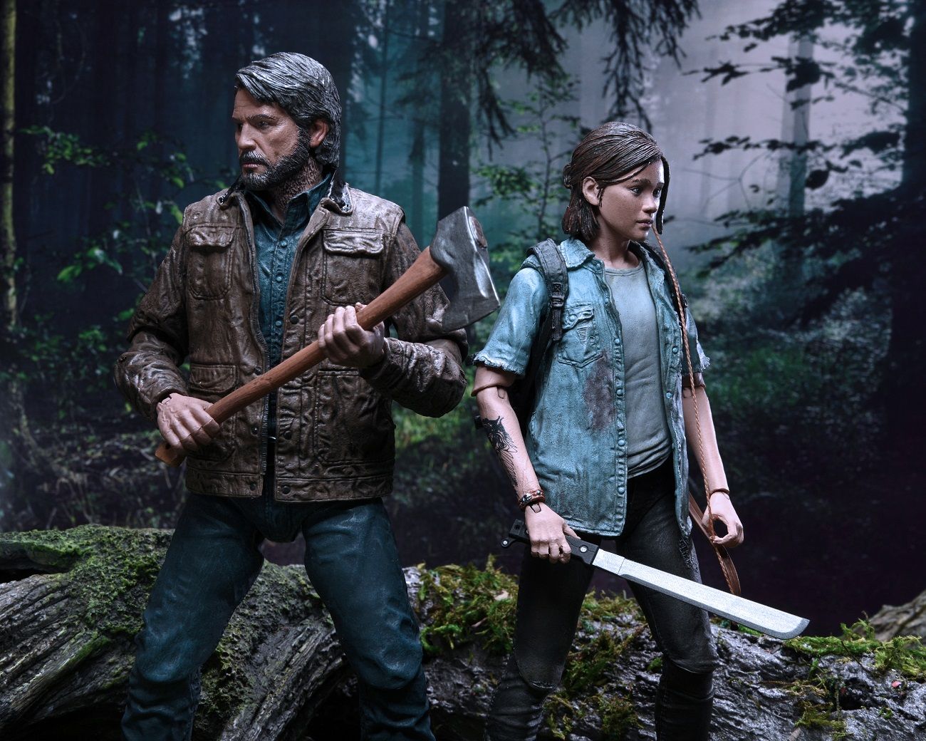 The Last of Us II Joel and Ellie.action figures melee weapons.