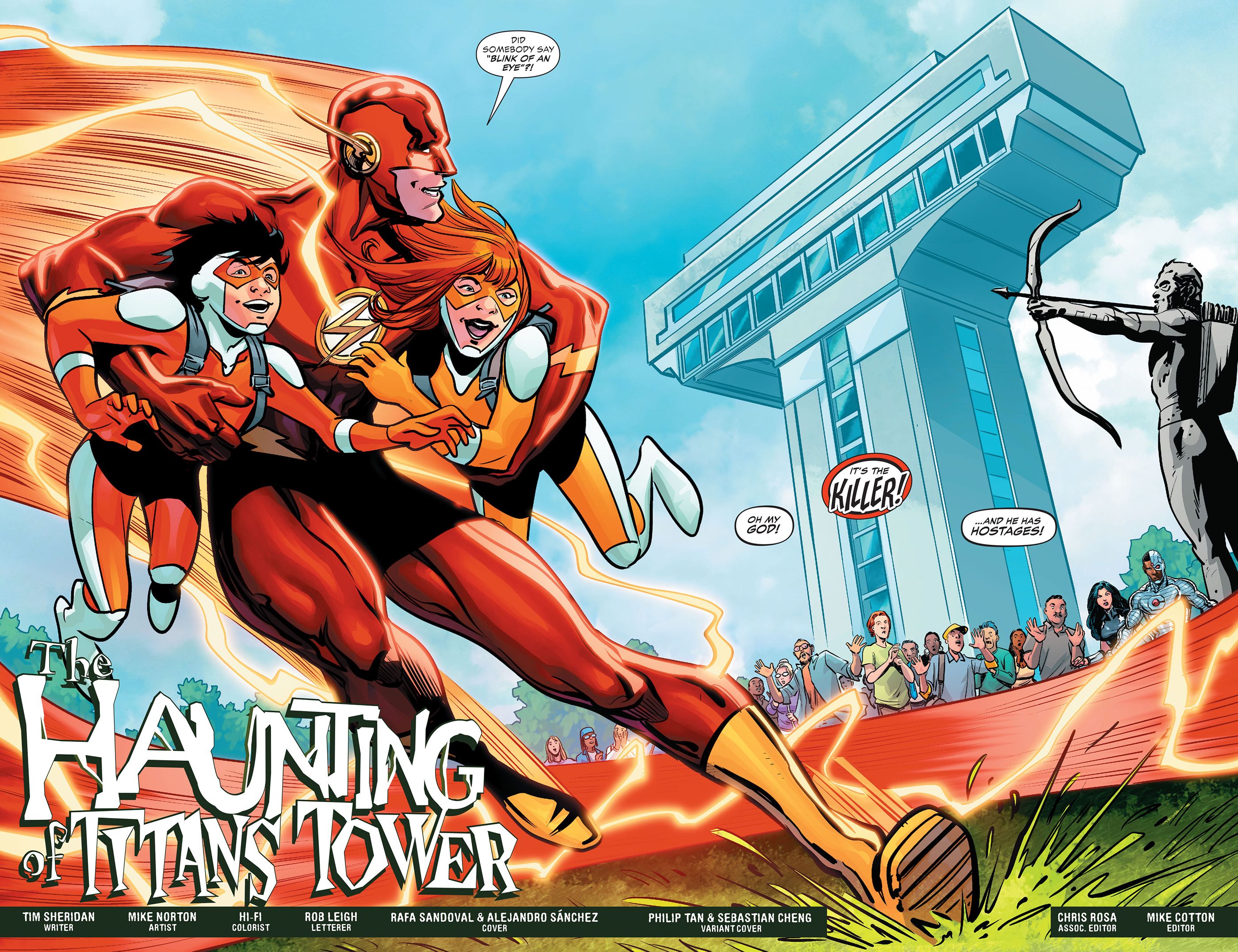 Wally West and his kids arrive at Teen Titans Academy, much to parents' shock.