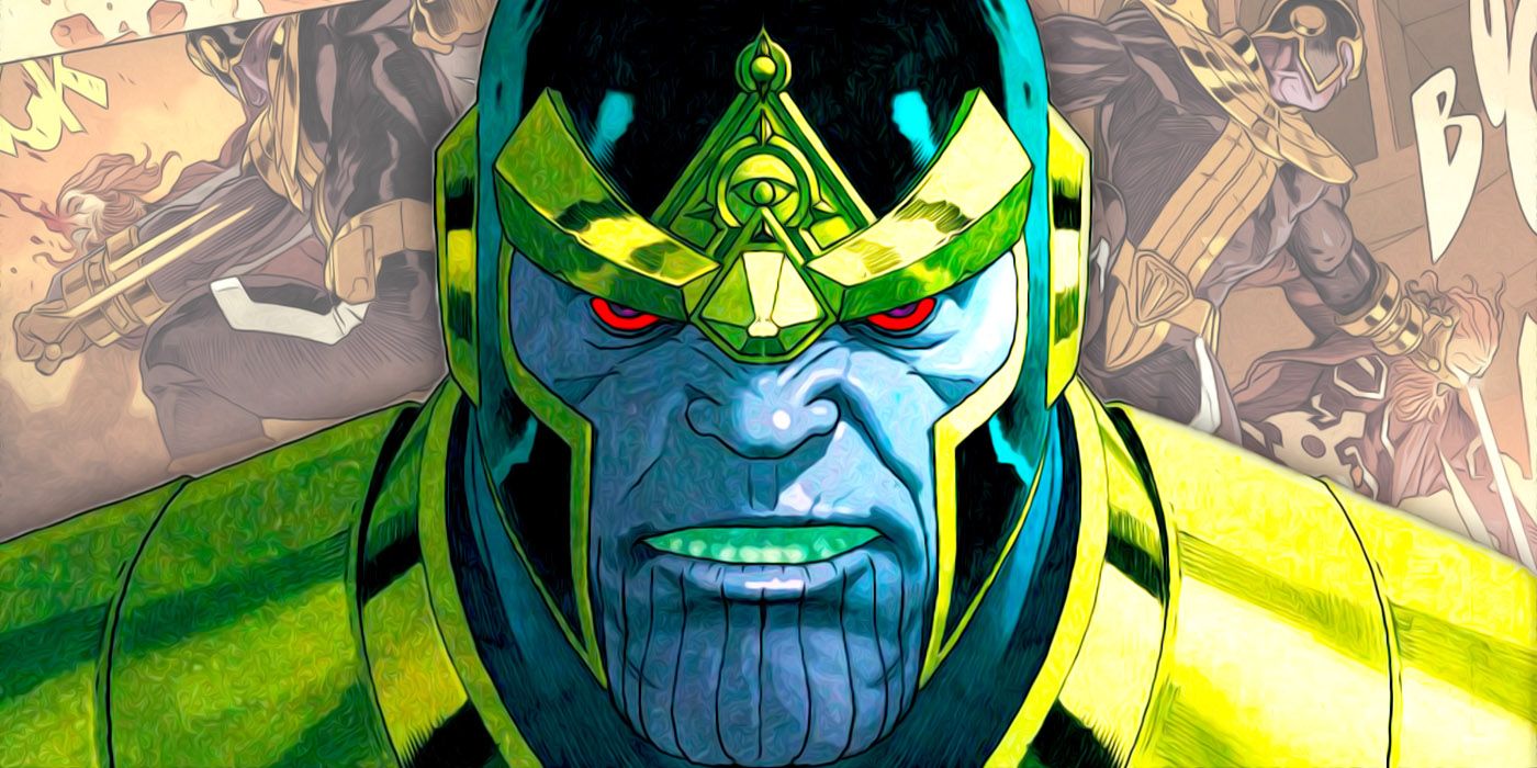 Thanos scowling while killing Eternals
