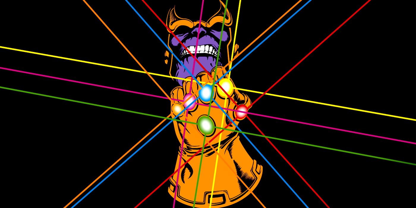 Thanos wearing the sparkling Infinity Gauntlet