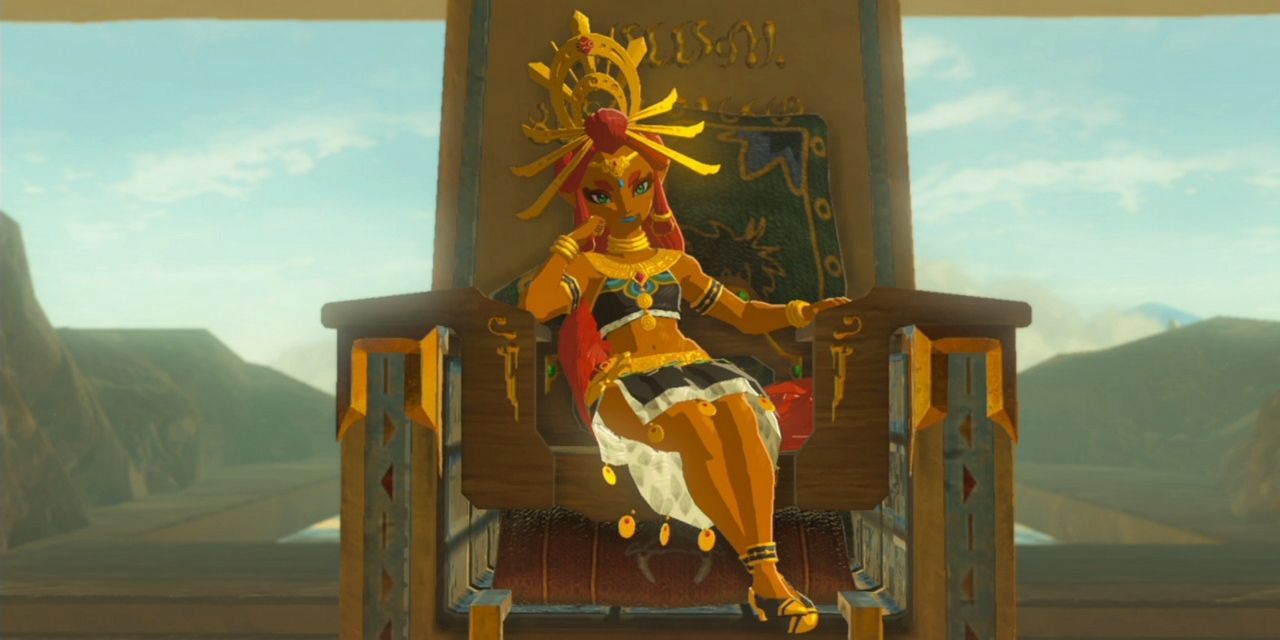Riju sitting on her throne