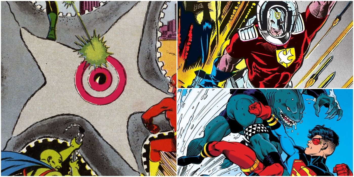 Starro, Superboy, King Shark, Peacemaker Collage