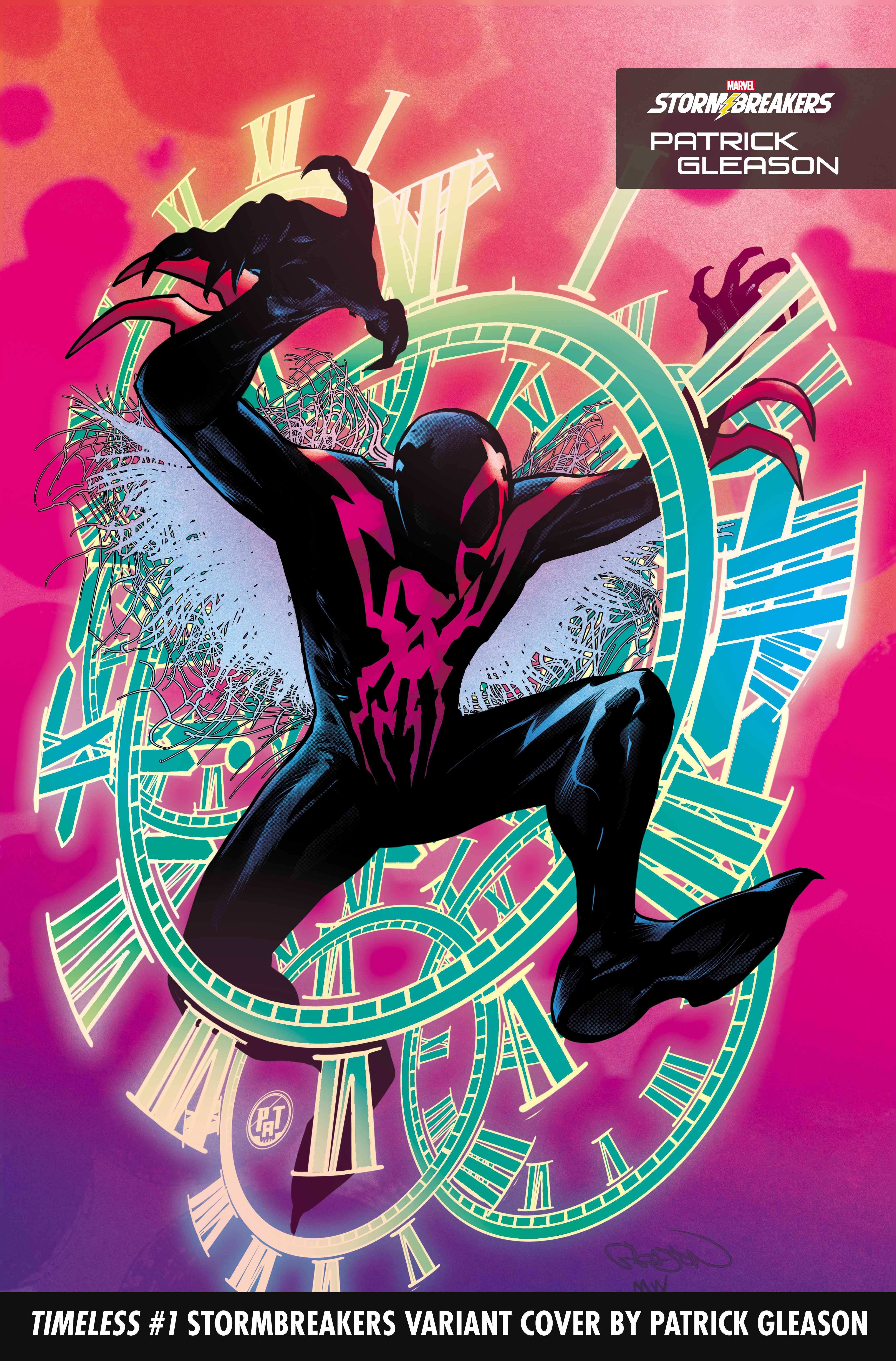 Spider-Man 2099 on the cover of Timeless 1 Stormbreakers variant by Patrick Gleason