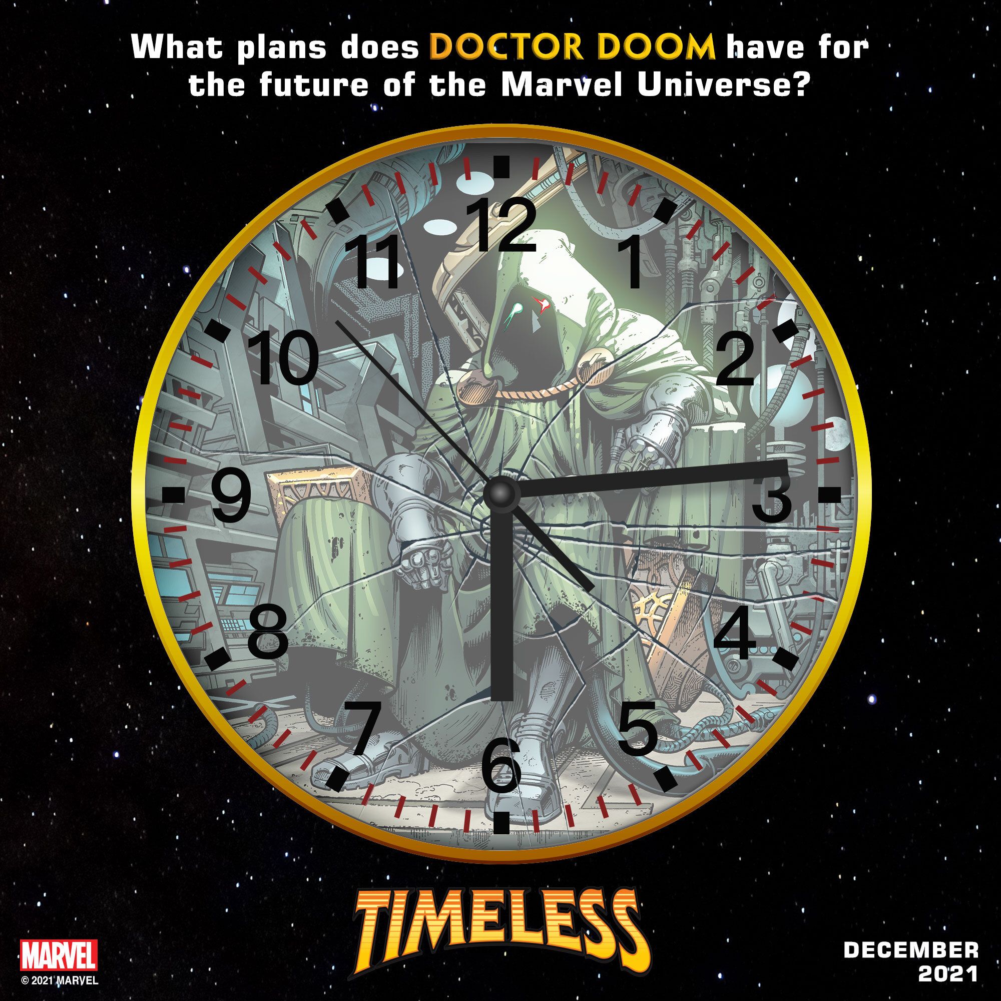 Doctor Doom in a teaser image for Marvel's Timeless
