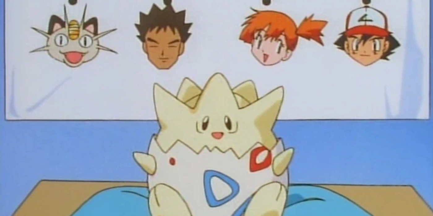 Togepi sits in front of the tournament bracket that will decide who gets to keep it in Pokémon