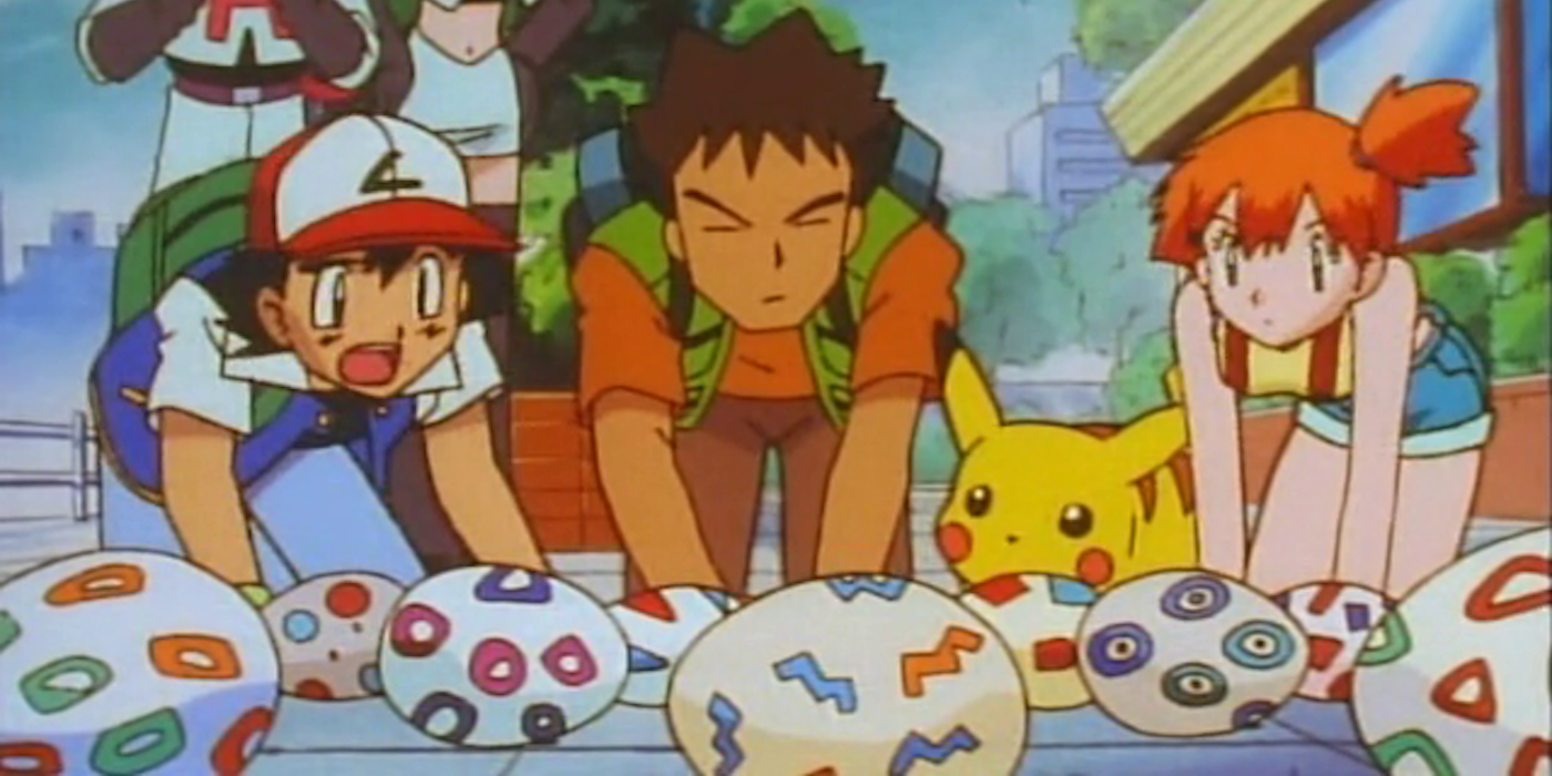 Ash, Brock, Misty, and Pikachu search for Togepi's egg in Pokémon