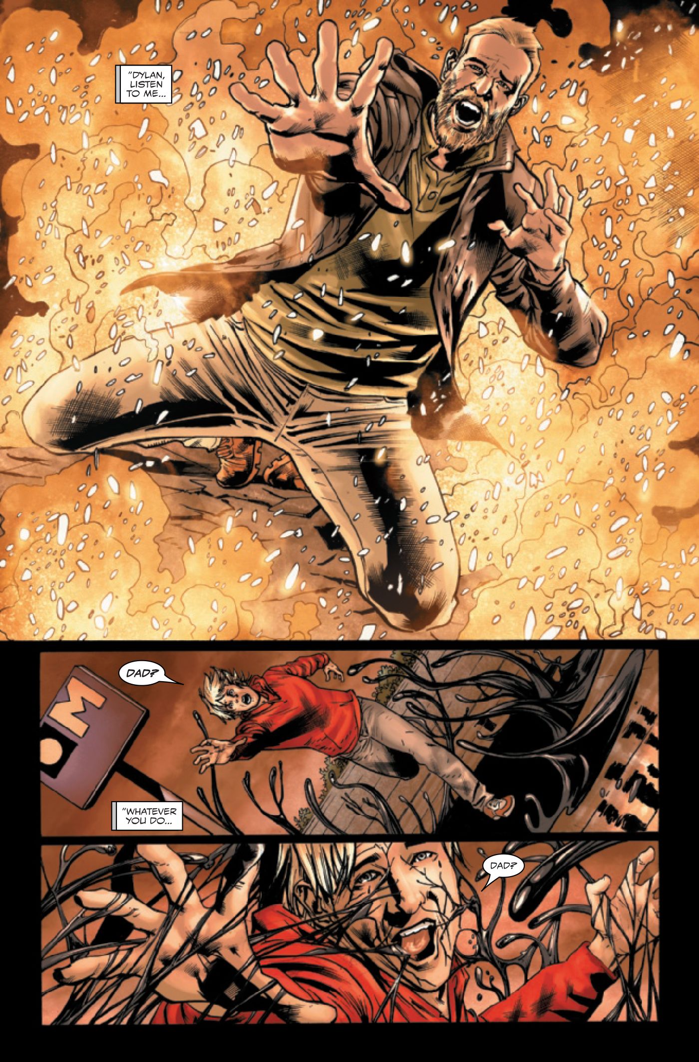 A flashback features the explosion that seemingly killed Eddie Brock and bonded Dylan to the symbiote.