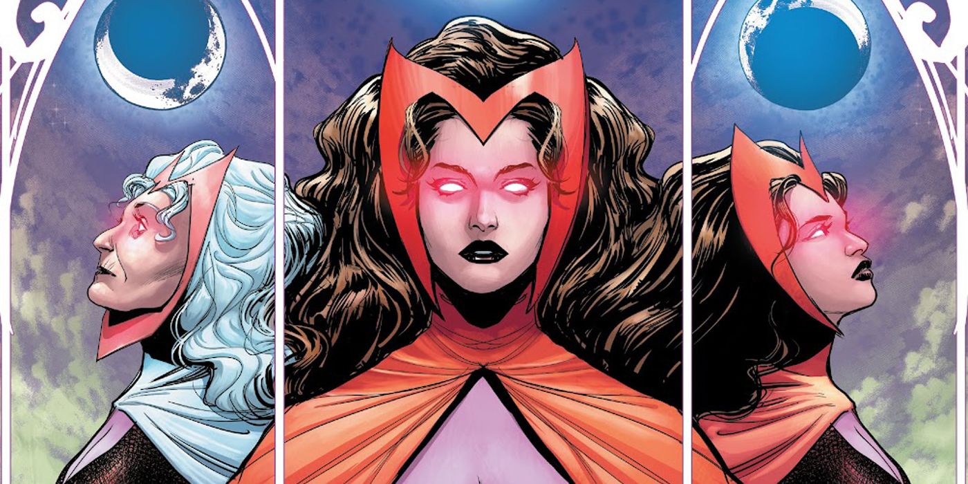 Wanda the Scarlet Witch in three forms