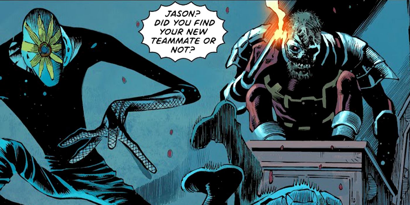 Zombie Deadshot wakes up beside Batman's Bloom