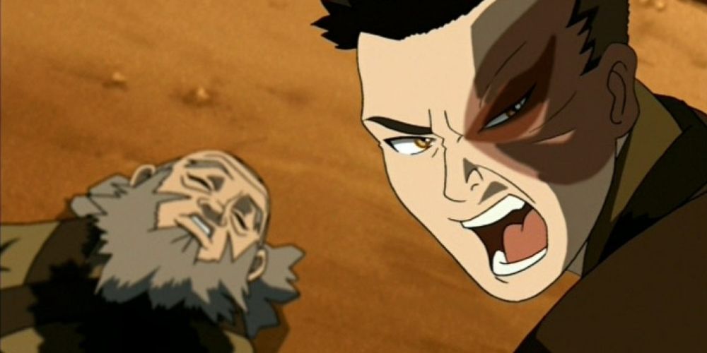 zuko angry about his wounded uncle iroh