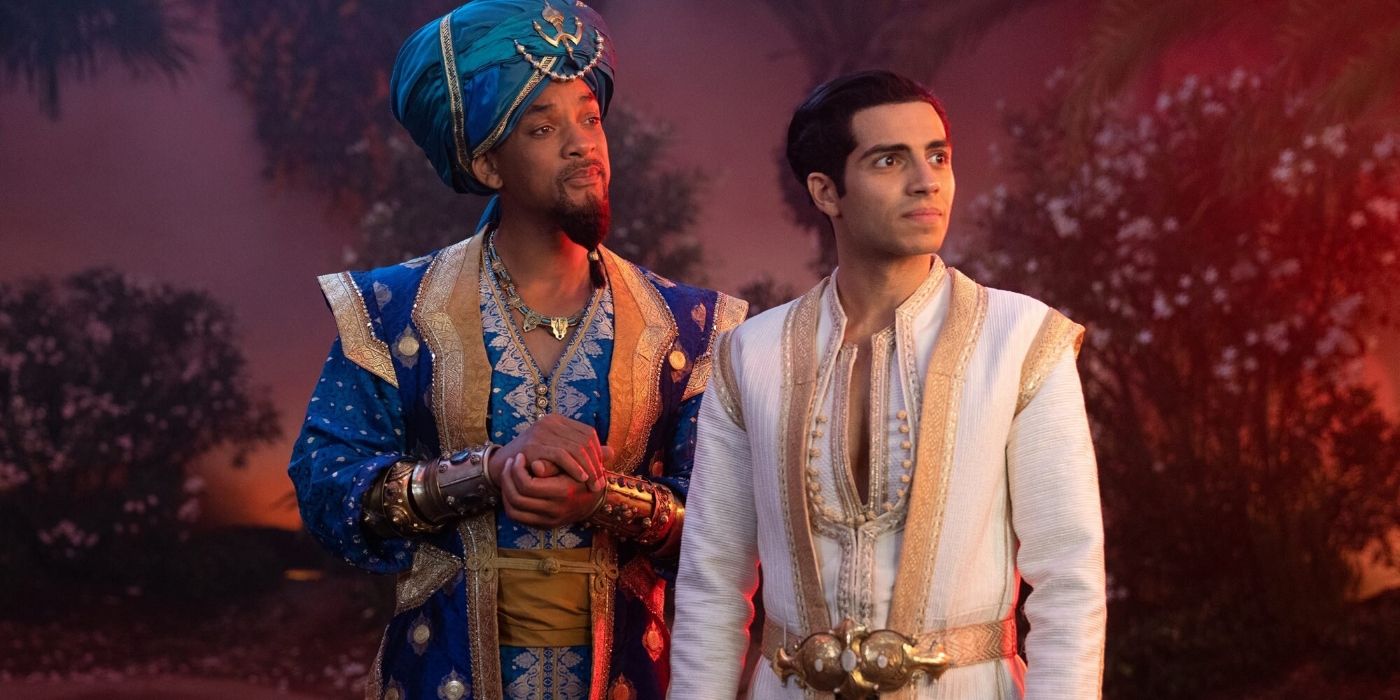 Aladdin with the genie in live-action Aladdin 