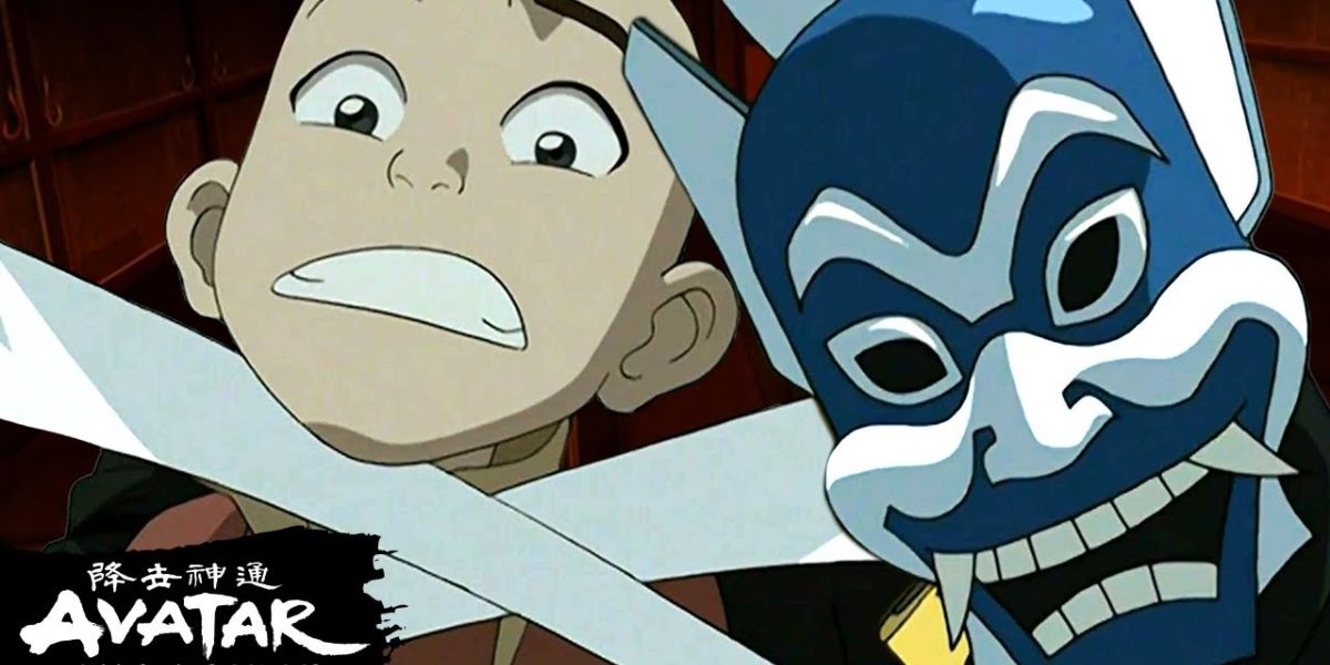 Zuko as the blue spirit taking aang away from Zhao by force